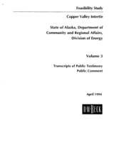 Copper Valley Intertie Feasibility Study Volume 3 April 1994